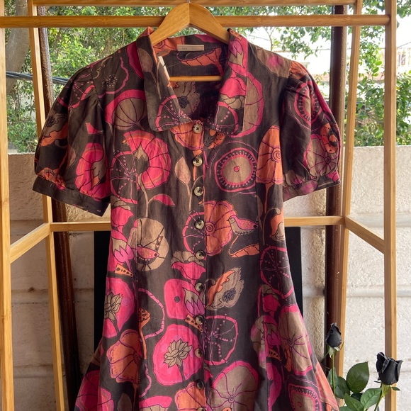 Floral Cotton Dress. Size- L - Picture 3 of 10